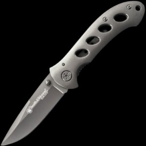 Smith & Wesson Oasis/Titanium Coated Drop Point Blade w/Pocket Clip